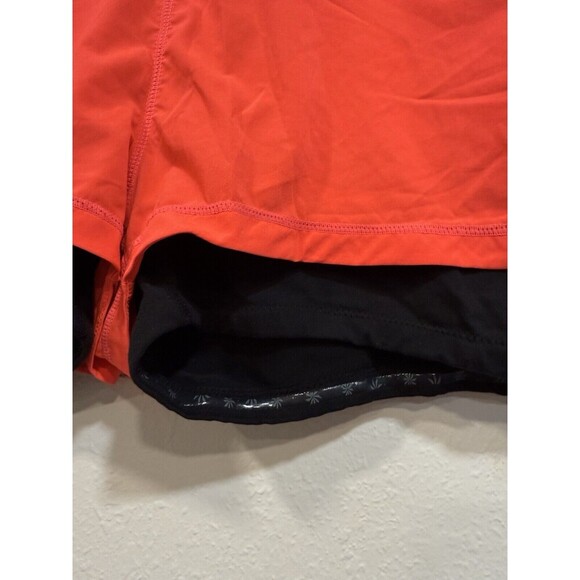Athleta Women's Orange Black Pulse Shortie 2 in 1 Shorts Size Xl - Picture 5 of 6